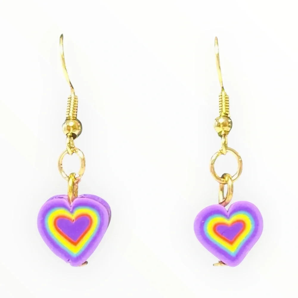 Colorful Heart Earrings - Picture 4 of 6